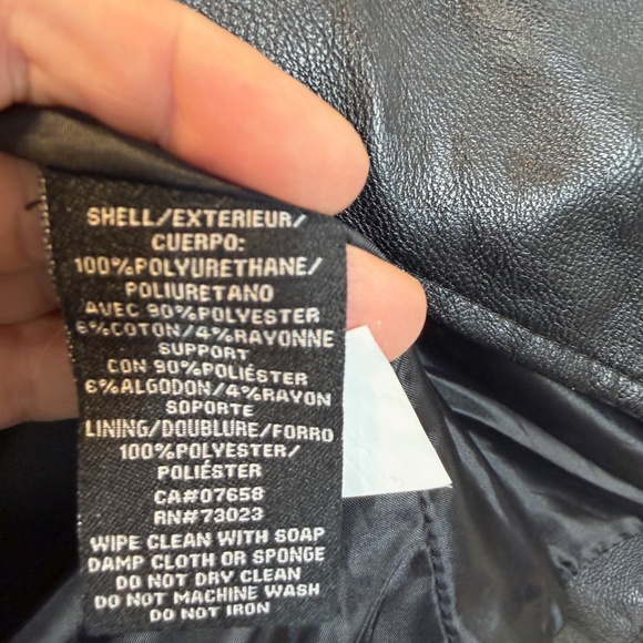 SWS Motorcycle Jacket Womens Size Large Black Faux Leather Embroidered Bikercore - Picture 4 of 9